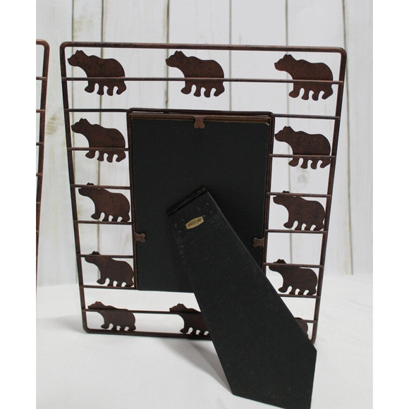 Sonoma Rustic Metal Picture Frames 4x6 Moose & Bears Brown Tabletop Cabin Lodge - Picture 6 of 6